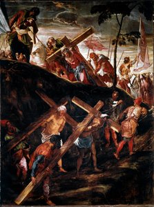 La Montee au Calvary (Korsets väg) (Korsets vagn) Målning av Jacopo Robusti dit le Tintoret (Tintoretto) (1518-1594) 1566-1567 Sön. 515x390 cm vene, scuola di san Rocco av Jacopo Robusti Tintoretto