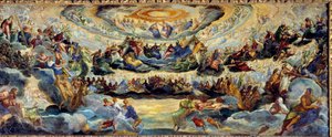 The Paradise Sketch av Jacopo Robusti kallad The Tintoretto (1518-1594) 1500-talssolen. 1,43x3,62 m av Jacopo Robusti Tintoretto