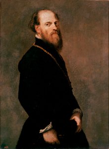 Porträtt av en gentleman i guldkedjan målning av Jacopo Robusti dit Tintoretto av Jacopo Robusti Tintoretto