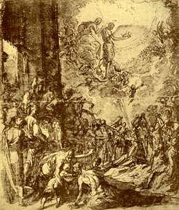 Study for the Martyrdom of St Stephen, av Tintoretto, 1913. av Jacopo Robusti Tintoretto