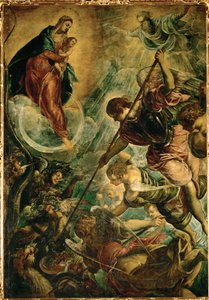 Ärkeängeln Mikael kämpar mot Satan av Jacopo Robusti Tintoretto