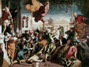 Miraklet där Markus frigör en slav, 1548 av Jacopo Robusti Tintoretto
