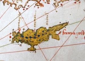 Cypern, renässanskarta över Europa, Jacopo Russo (efter), 1528