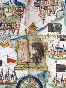 Helige romerske kejsare, detalj från en renässanskarta över Europa, Jacopo Russo