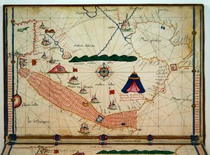 Ms Ital 550.0.3.15 fol.5v Karta över Röda havet, från Carte Geografiche