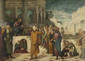 Kristus med den äktenskapliga kvinnan av Jacopo Tintoretto