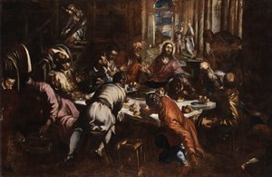 Jacopo Tintoretto Nattvarden (studie till San Trovaso Nattvarden) av Jacopo Tintoretto