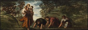 Latona förvandlar de lykiska bönderna till grodor av Jacopo Tintoretto