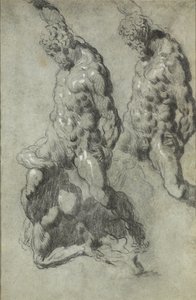 Två studier av Simsons dräpande av filistéerna av Jacopo Tintoretto