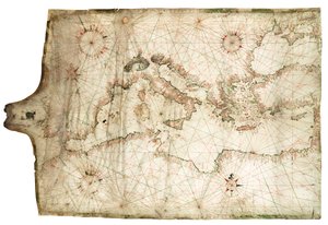 Medelhavet och Svarta havet 1546 av Jacopo Vesconte Maggiolo
