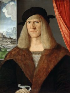 Tyska: Bildnis eines Deutschen / Nacktes Liebespaar Porträtt av en tysk av Jacopo de