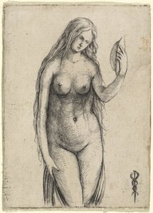 Naken kvinna som håller en spegel (Allegory of Vanitas)