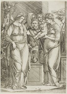 Offret till Priapus, den stora tallriken av Jacopo de