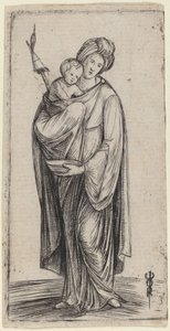 Kvinna och barn med distaff av Jacopo de