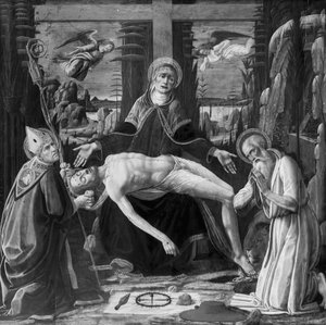 Kristi begråtelse av Jacopo del Sellaio