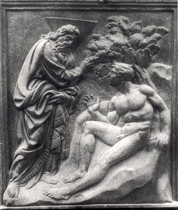 Skapandet av Adam, panel från Porta Magna, ca 1430 (marmor)