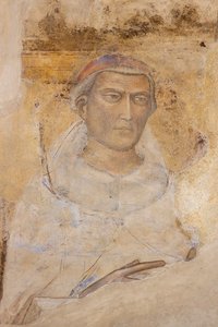 "Porträtt av Saint (St. Yves Hélory?) (fresk) av Jacopo di Cione
