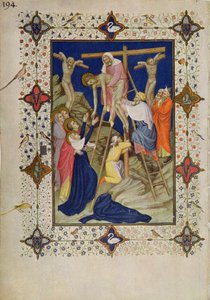 MS 11060-11061 Hours of the Cross: Vesper, nedstigningen från korset av Jacquemart de Hesdin