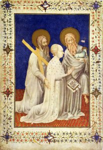 MS 11060-11061 John, Duc de Berry på knä mellan St. Andrew och St. John, franska, från 