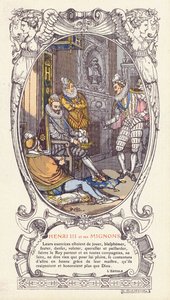 Kung Henrik III av Frankrike och hans favoriter, Mignons (färg litho)