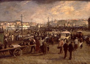 The Fish Sale (olja på duk) av Jacques Emile Blanche