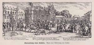 Förstörelse av ett kloster under trettioåriga kriget