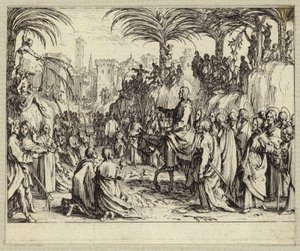 Jesus Kristus går in i Jerusalem (gravyr)