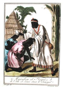 Marabout från Saint-Louis, Senegal (färg litho)