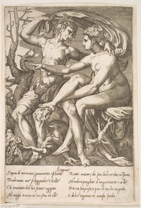 Bacchus och Erigone av Jacques Androuet Ducerceau d.Æ.