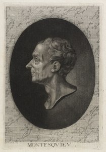 Montesquieu, graverad av Jean-Baptiste de Grateloup, 1768 (stiftets etsning med mezzotint) av Jacques Antoine Dassier