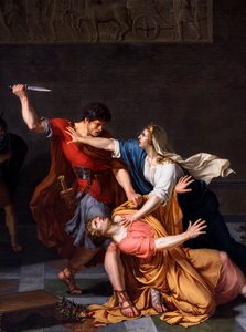 Geta dör i sin mors famn, mördad på order av sin bror Caracalla av Jacques Augustin Catherine Pajou
