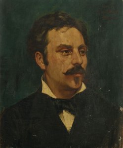Porträtt av kompositören Gabriel Fauré 1845-1924, 1878. av Jacques Baugnies