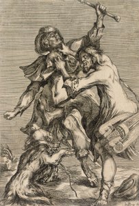 Drejeliraspelare angriper en pilgrim av Jacques Bellange