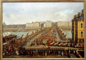 Korsade den nya bron av den kejserliga kortegen för ceremonin av Napoleon I:s heliga den 2 december