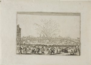En festival på Arno, från The Caprices av Jacques Callot
