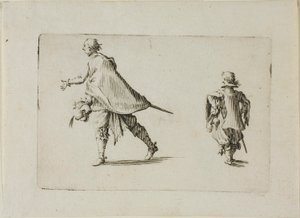 En gentleman och hans page, från The Caprices av Jacques Callot