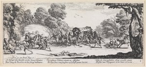 Attack mot en resevagn av Jacques Callot