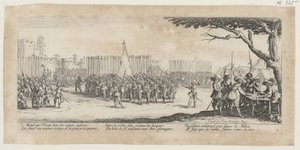 Värvning av trupper, blad 2 ur serien "Krigets fasor" av Jacques Callot
