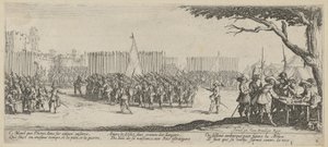 Värvning av trupper, blad 2 i serien ”Krigets fasor” av Jacques Callot