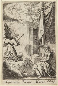 Bebådelsen, ur serien La Vie de la Sainte Vierge (Jungfruns liv) av Jacques Callot
