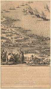 Detalj ur ”Belägringen av citadellet i St. Martin på Île de Ré” av Jacques Callot