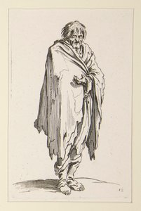 Barhuvad tiggare med oskodda fötter, från The Beggars av Jacques Callot