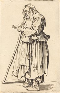 Tiggarkvinna som tar emot välgörenhet, c. 1622. av Jacques Callot