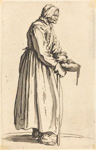 Tiggarkvinna med panna av Jacques Callot