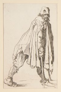 Tiggare i keps, på kryckor, från The Beggars. av Jacques Callot
