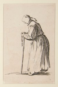 Tiggarkvinna med radband, från The Beggars (La mendiante aux rosaire) av Jacques Callot
