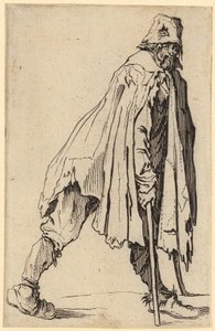 Tiggare med kryckor och hatt, blad 4 i serien "Tiggarna" av Jacques Callot