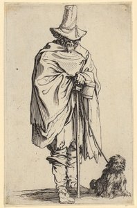 Blind man och hans hund, blad 22 ur serien ”Tiggarna” av Jacques Callot