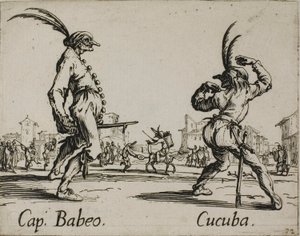 Kapten Babeo - Cucuba, plansch 16 från Balli di Sfessania av Jacques Callot