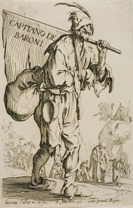 Kapten för baronerna, frontispice till The Beggars av Jacques Callot